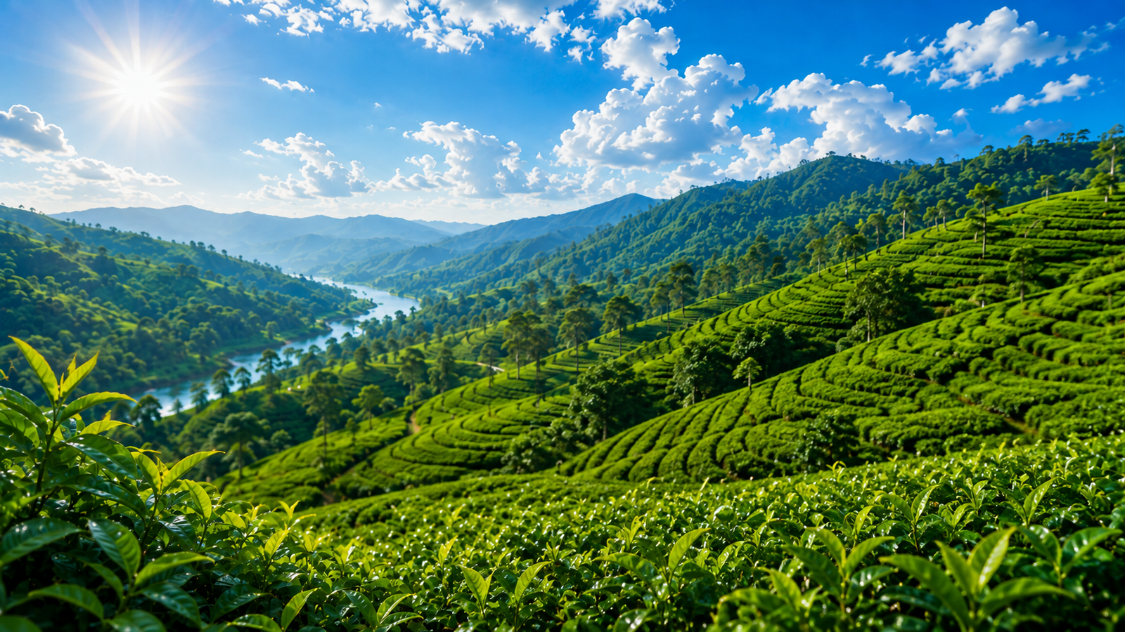 Tea gardens in the hills of Tamil Nadu